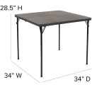 Flash Furniture DAD-LF-86-DG-GG 34" Square Folding Table w/ Dark Gray Plastic Top, 28 1/2"H thumbnail 2