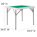 Flash Furniture DAD-MJZ-88-GG 34 1/2" Square Folding Game Table w/ Green Felt Surface, 29"H thumbnail 2