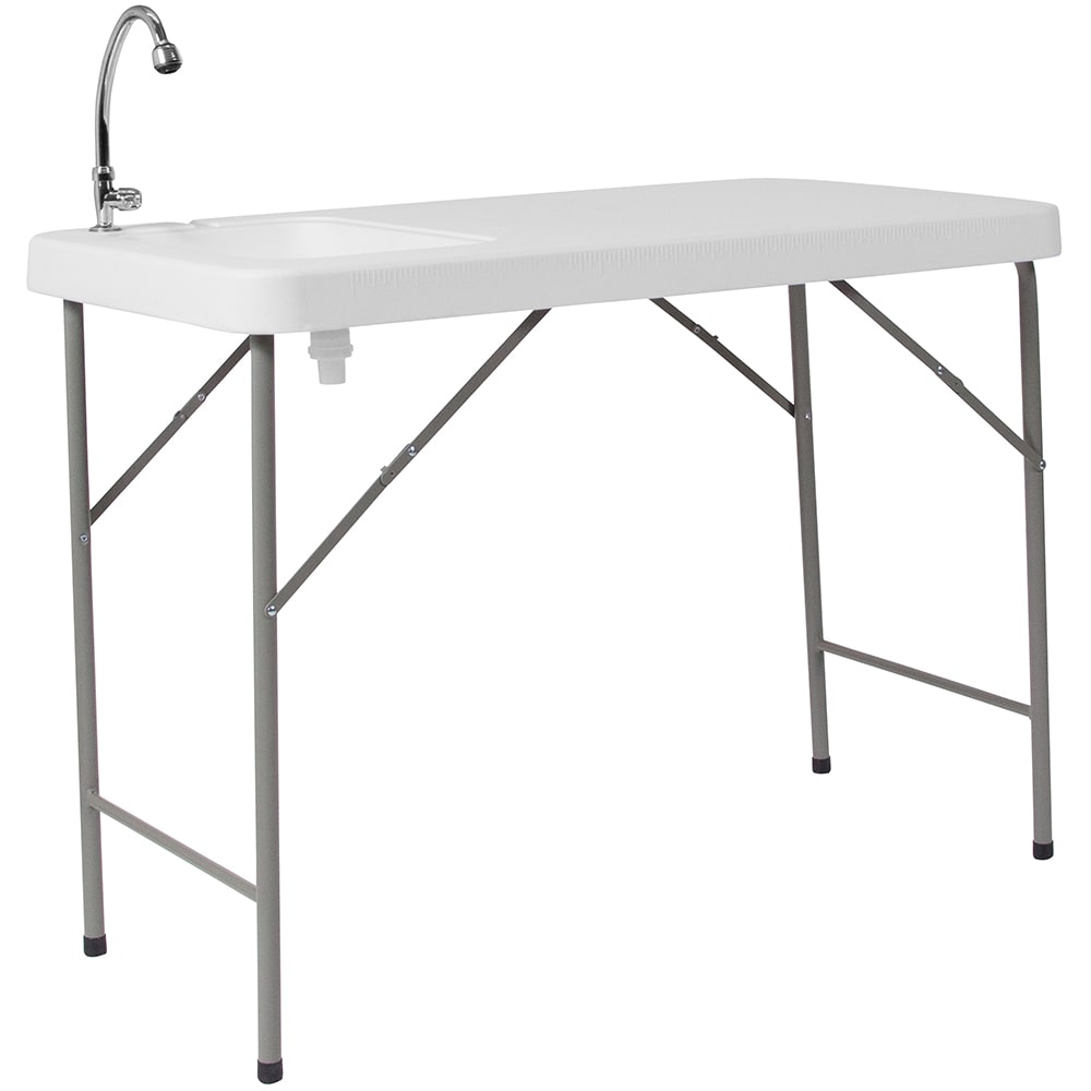 Flash Furniture DAD-PYZ-116-GG Rectangular Folding Table w/ Granite White Plastic Top - 45"W x 23"D x 34"H
