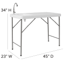 Flash Furniture DAD-PYZ-116-GG Rectangular Folding Table w/ Granite White Plastic Top - 45"W x 23"D x 34"H thumbnail 2