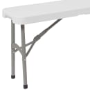 Flash Furniture DAD-YCD-183Z-2-GG 72" Indoor/Outdoor Folding Bench w/ White Plastic Top - Gray Legs thumbnail 5
