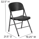 Flash Furniture DAD-YCD-50-GG Folding Chair w/ Black Plastic Back & Seat - Steel Frame, Charcoal thumbnail 2