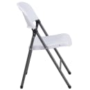 Flash Furniture DAD-YCD-50-WH-GG Folding Chair w/ White Plastic Back & Seat - Steel Frame, Charcoal thumbnail 3