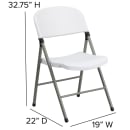 Flash Furniture DAD-YCD-70-WH-GG Folding Chair w/ White Plastic Back & Seat - Steel Frame, Gray thumbnail 2