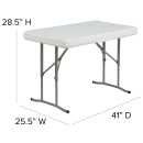 Flash Furniture DAD-YCZ-103-GG Folding Table & (2) Benches Set - White Plastic Top, 41"W x 25 1/2"D x 28 1/2"H thumbnail 2