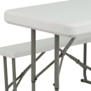 Flash Furniture DAD-YCZ-103-GG Folding Table & (2) Benches Set - White Plastic Top, 41"W x 25 1/2"D x 28 1/2"H thumbnail 7