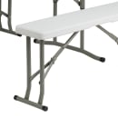 Flash Furniture DAD-YCZ-103-GG Folding Table & (2) Benches Set - White Plastic Top, 41"W x 25 1/2"D x 28 1/2"H thumbnail 8