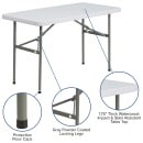 Flash Furniture DAD-YCZ-122-2-GG Rectangular Folding Table w/ Granite White Plastic Top - 48 1/4"W x 24"D x 29"H thumbnail 6