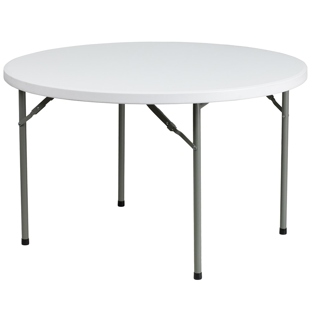 Flash Furniture DAD-YCZ-122R-GG 48" Round Folding Table w/ Granite White Plastic Top, 29 1/4"H