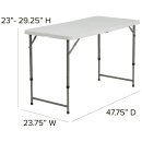 Flash Furniture DAD-YCZ-122Z-2-GG Rectangular Folding Table w/ Granite White Plastic Top - 47 3/4"W x 23 3/4"D x 29 1/4"H thumbnail 2