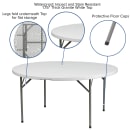Flash Furniture DAD-YCZ-154-GW-GG 60" Round Folding Table w/ White Plastic Top, 29"H thumbnail 6