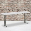 Flash Furniture DAD-YCZ-180-GW-GG Rectangular Folding Table w/ Granite White Plastic Top - 72"W x 18"D x 29"H thumbnail 4