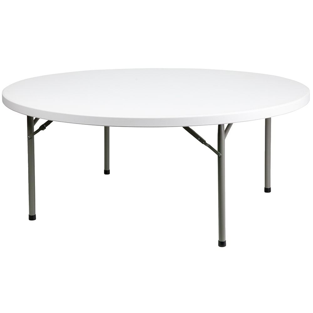 Flash Furniture DAD-YCZ-180R-GW-GG 71" Round Folding Table w/ Granite White Plastic Top, 29"H