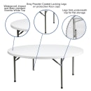 Flash Furniture DAD-YCZ-180R-GW-GG 71" Round Folding Table w/ Granite White Plastic Top, 29"H thumbnail 5