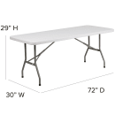 Flash Furniture DAD-YCZ-183B-GW-GG Rectangular Folding Table w/ Granite White Plastic Top - 72"W x 30"D x 29"H thumbnail 2