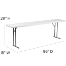 Flash Furniture DAD-YCZ-244-2-GW-GG Rectangular Folding Table w/ Granite White Plastic Top - 96"W x 18"D x 29"H thumbnail 2