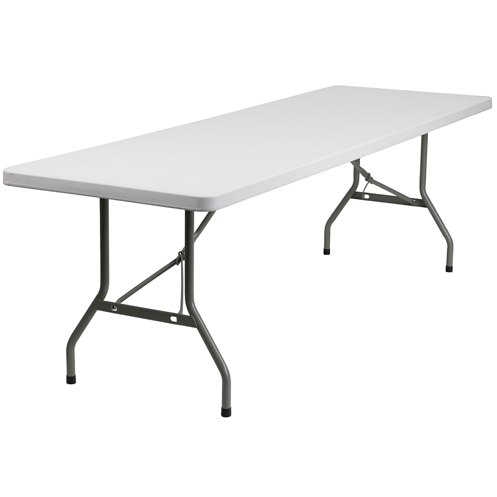 Flash Furniture DAD-YCZ-244-GW-GG Rectangular Folding Table w/ Granite White Plastic Top - 96"W x 30"D x 29"H