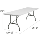 Flash Furniture DAD-YCZ-244-GW-GG Rectangular Folding Table w/ Granite White Plastic Top - 96"W x 30"D x 29"H thumbnail 2