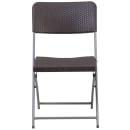 Flash Furniture DAD-YCZ-61-GG Folding Chair w/ Brown Plastic Rattan Back & Seat - Steel Frame, Gray thumbnail 5