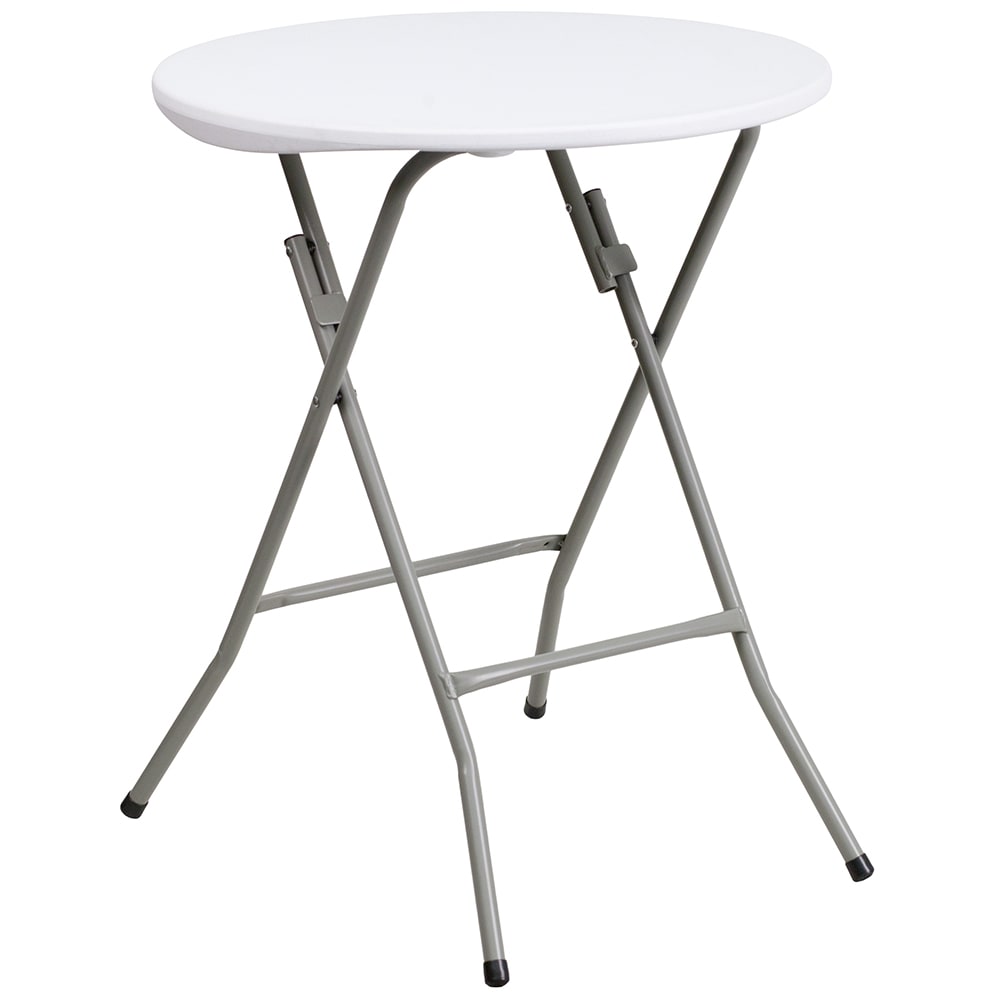 Flash Furniture DAD-YCZ-80R-1-SM-GW-GG 24" Round Folding Table w/ Granite White Plastic Top, 29 3/8"H