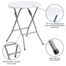 Flash Furniture DAD-YCZ-80R-1-SM-GW-GG 24" Round Folding Table w/ Granite White Plastic Top, 29 3/8"H thumbnail 5