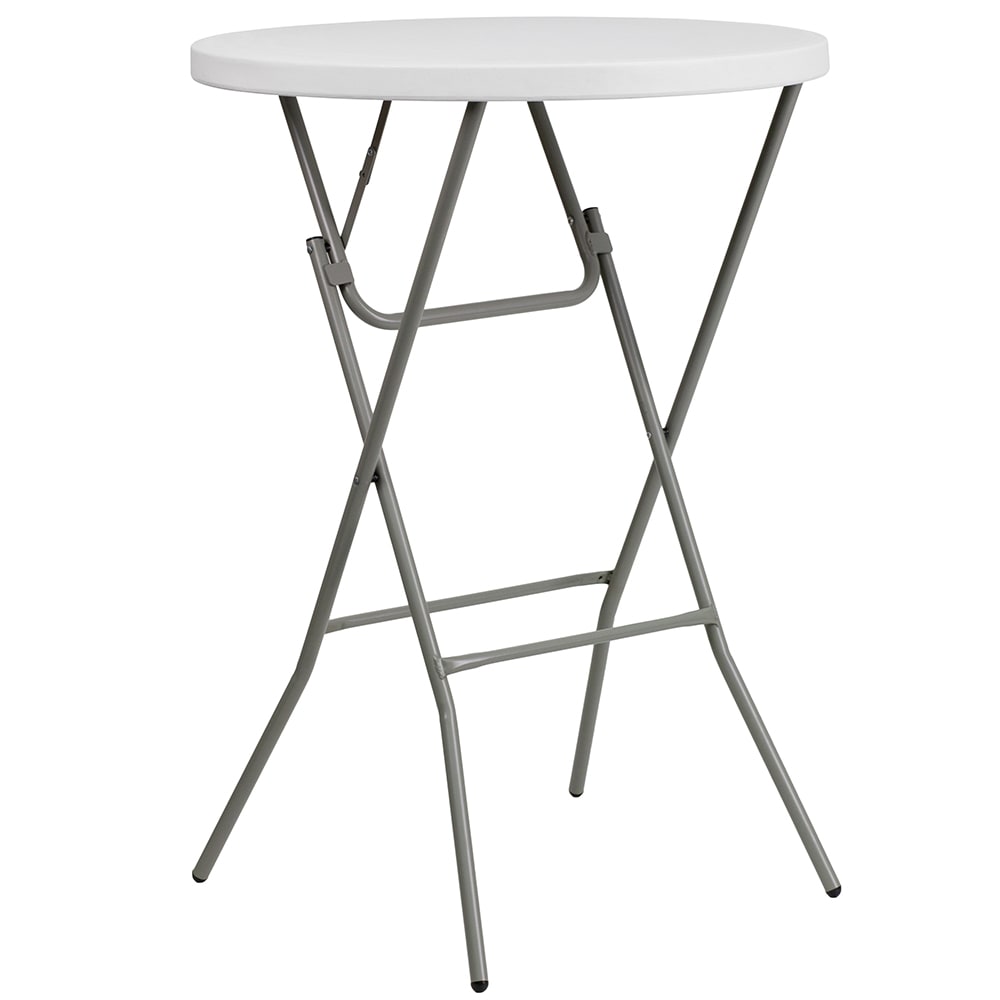 Flash Furniture DAD-YCZ-80R-2-BAR-GW-GG 31 1/4" Round Folding Table w/ Granite White Plastic Top, 43 3/4"H