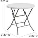 Flash Furniture DAD-YCZ-80R-GW-GG 31 1/2" Round Folding Table w/ Granite White Plastic Top, 30"H thumbnail 2