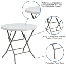 Flash Furniture DAD-YCZ-80R-GW-GG 31 1/2" Round Folding Table w/ Granite White Plastic Top, 30"H thumbnail 5