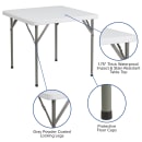 Flash Furniture DAD-YCZ-86-GG 34 1/4" Square Folding Table w/ Granite White Plastic Top, 29 1/2"H thumbnail 2