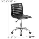 Flash Furniture DS-512B-BK-GG Swivel Task Chair w/ Low Back - Black Vinyl Upholstery thumbnail 2
