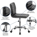 Flash Furniture DS-512B-BK-GG Swivel Task Chair w/ Low Back - Black Vinyl Upholstery thumbnail 6