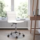 Flash Furniture DS-512B-WH-GG Swivel Task Chair w/ White Vinyl Back & Seat - Chrome Base w/ Casters thumbnail 10