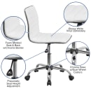 Flash Furniture DS-512B-WH-GG Swivel Task Chair w/ White Vinyl Back & Seat - Chrome Base w/ Casters thumbnail 7
