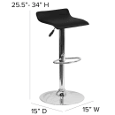 Flash Furniture DS-801-CONT-BK-GG Swivel Bar Stool w/ Low Back & Black Vinyl Seat, Chrome thumbnail 2