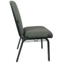 Flash Furniture EPCHT-111 Stacking Church Chair w/ Charcoal Gray Fabric Back & Seat - Steel Frame, Silver Vein thumbnail 2