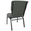 Flash Furniture EPCHT-111 Stacking Church Chair w/ Charcoal Gray Fabric Back & Seat - Steel Frame, Silver Vein thumbnail 3
