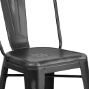 Flash Furniture ET-3534-24-BK-GG Counter Height Bar Stool w/ Curved Back & Metal Seat, Distressed Black thumbnail 7