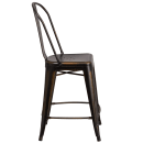 Flash Furniture ET-3534-24-COP-GG Counter Height Bar Stool w/ Curved Back & Metal Seat, Distressed Copper thumbnail 3