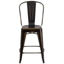 Flash Furniture ET-3534-24-COP-GG Counter Height Bar Stool w/ Curved Back & Metal Seat, Distressed Copper thumbnail 5