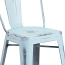 Flash Furniture ET-3534-24-DB-GG Counter Height Bar Stool w/ Curved Back & Metal Seat, Distressed Green Blue thumbnail 7