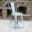 Flash Furniture ET-3534-24-DB-GG Counter Height Bar Stool w/ Curved Back & Metal Seat, Distressed Green Blue thumbnail 9