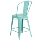 Flash Furniture ET-3534-24-MINT-GG Counter Height Bar Stool w/ Curved Back & Metal Seat, Mint thumbnail 4