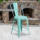 Flash Furniture ET-3534-24-MINT-GG Counter Height Bar Stool w/ Curved Back & Metal Seat, Mint thumbnail 9