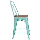 Flash Furniture ET-3534-24-MINT-WD-GG Counter Height Bar Stool w/ Curved Back & Wood Seat, Mint thumbnail 2