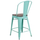 Flash Furniture ET-3534-24-MINT-WD-GG Counter Height Bar Stool w/ Curved Back & Wood Seat, Mint thumbnail 3