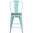 Flash Furniture ET-3534-24-MINT-WD-GG Counter Height Bar Stool w/ Curved Back & Wood Seat, Mint thumbnail 4