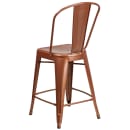 Flash Furniture ET-3534-24-POC-GG Counter Height Bar Stool w/ Curved Back & Metal Seat, Copper thumbnail 4