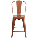 Flash Furniture ET-3534-24-POC-GG Counter Height Bar Stool w/ Curved Back & Metal Seat, Copper thumbnail 5