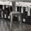 Flash Furniture ET-3534-24-SIL-PL1G-GG Counter Height Bar Stool w/ Curved Back & 24" Wood Seat, Silver thumbnail 3