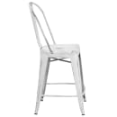 Flash Furniture ET-3534-24-WH-GG Counter Height Bar Stool w/ Curved Back & Metal Seat, Distressed White thumbnail 3